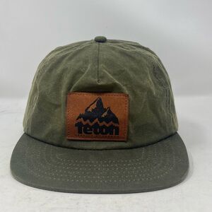 Teton Gravity Research Baseball Hat Cap Snapback Waxed Cotton Army Green Mens